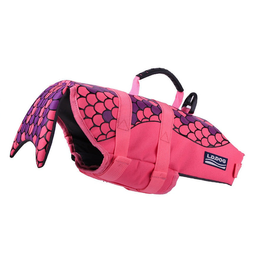 Mermaid Shark Dog Life Jacket – Adjustable Pet Swimming Vest for Small & Large Dogs