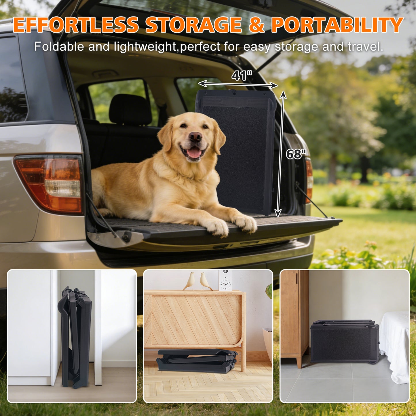 Beldoca™ Dog Ramp For Car 71x16 Foldable Dog Ramps For Large Dogs With Non-Slip Surface, Portable Pet Stair Ramp For Truck & SUV