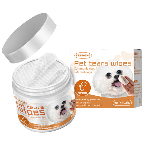 Gently Clean Pet Eye Wipes 60pcs – Tear Stain Remover Pads for Dogs & Cats – pH-Balanced & Non-Irritating - Safe for Puppies & Kittens - 60 PCS