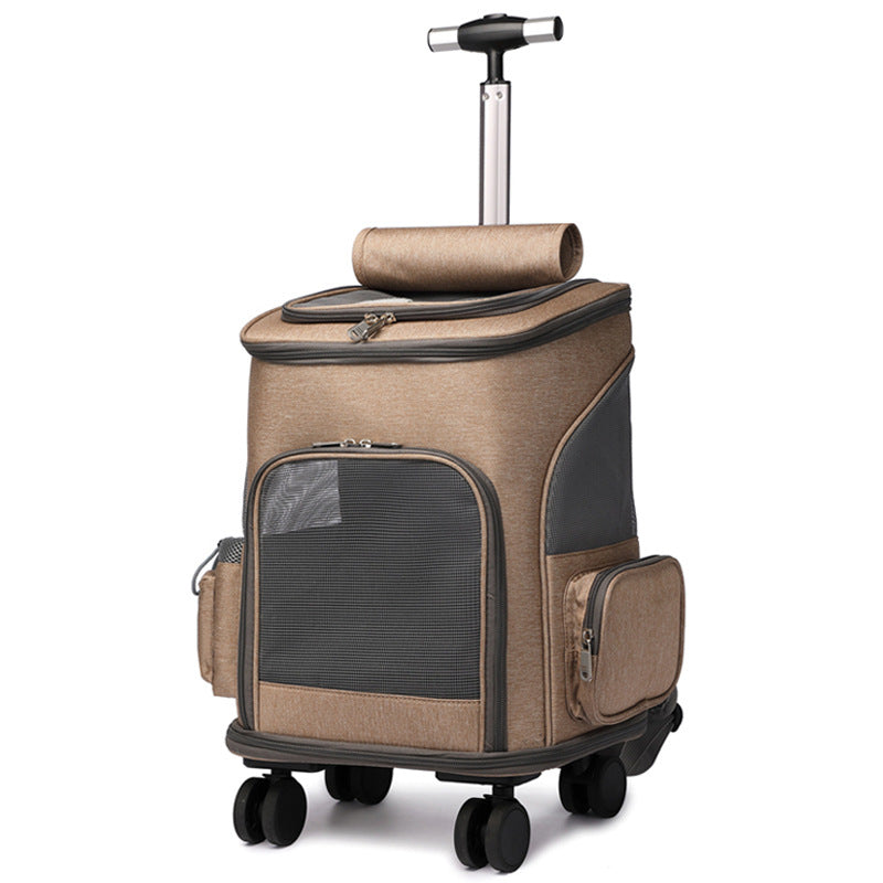 Beldoca™ 3-in-1 Portable Pet Carrier Trolley – Folding Backpack with Detachable Wheels for Airline Travel