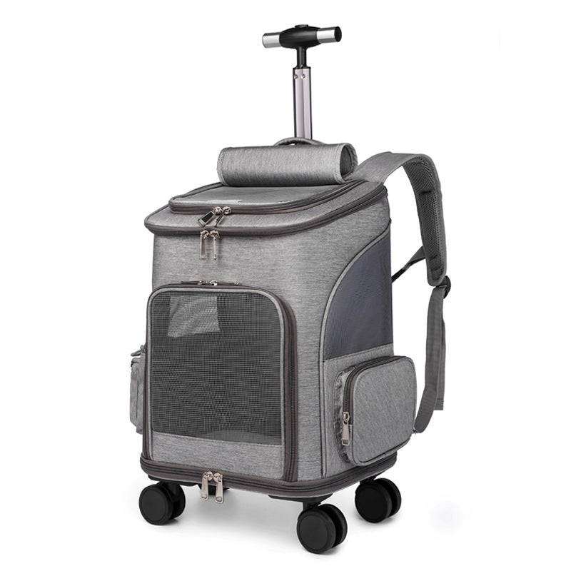 Beldoca™ 3-in-1 Portable Pet Carrier Trolley – Folding Backpack with Detachable Wheels for Airline Travel