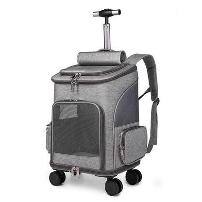 Beldoca™ 3-in-1 Portable Pet Carrier Trolley – Folding Backpack with Detachable Wheels for Airline Travel