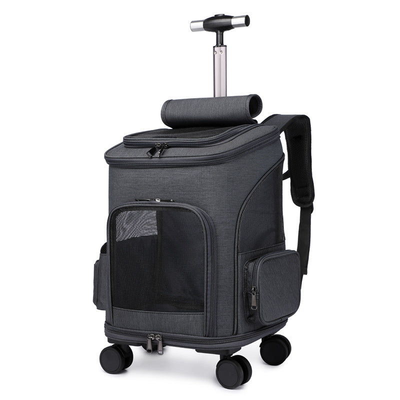 Beldoca™ 3-in-1 Portable Pet Carrier Trolley – Folding Backpack with Detachable Wheels for Airline Travel