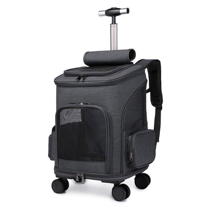 Beldoca™ 3-in-1 Portable Pet Carrier Trolley – Folding Backpack with Detachable Wheels for Airline Travel