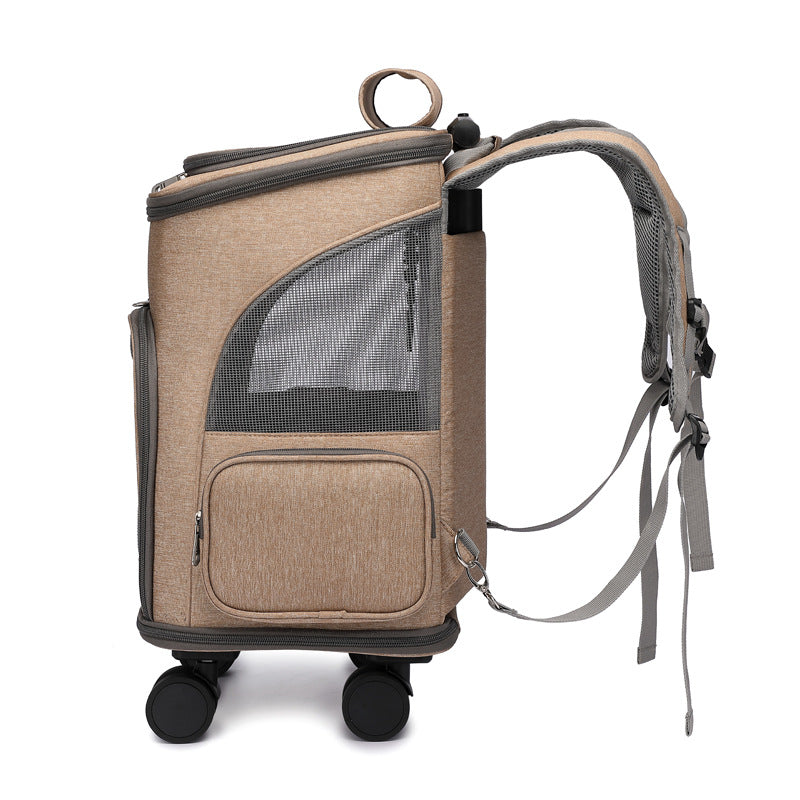 Beldoca™ 3-in-1 Portable Pet Carrier Trolley – Folding Backpack with Detachable Wheels for Airline Travel