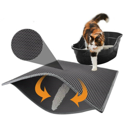 Double-Layer Honeycomb Cat Litter Trapping Mat – Waterproof & Urine Proof Pet Litter Box Mat