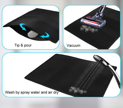 Double-Layer Honeycomb Cat Litter Trapping Mat – Waterproof & Urine Proof Pet Litter Box Mat