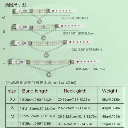 Luxury Pearl & Crystal Pet Collar – Elegant Necklace for Small Dogs and Cats