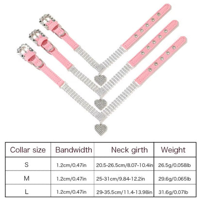 Premium Luxury Rhinestone Pet Collar – Velvet Crystal Necklace for Cats & Small Dogs (S–L)