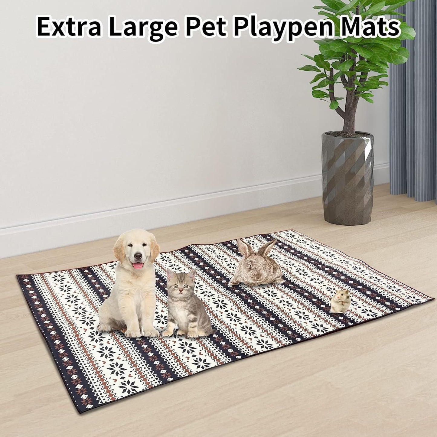 Beldoca™ Boho-Chic Waterproof Small Pet Mat |S-XL| Stain-Resistant & Easy-Care Protective Pad