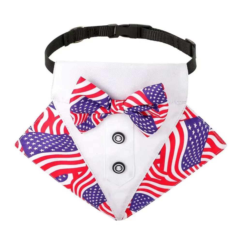 Premium Dog Cat Tuxedo Collar with Adjustable Bow Tie for Small & Medium Dogs Cats