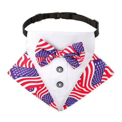 Premium Dog Cat Tuxedo Collar with Adjustable Bow Tie for Small & Medium Dogs Cats