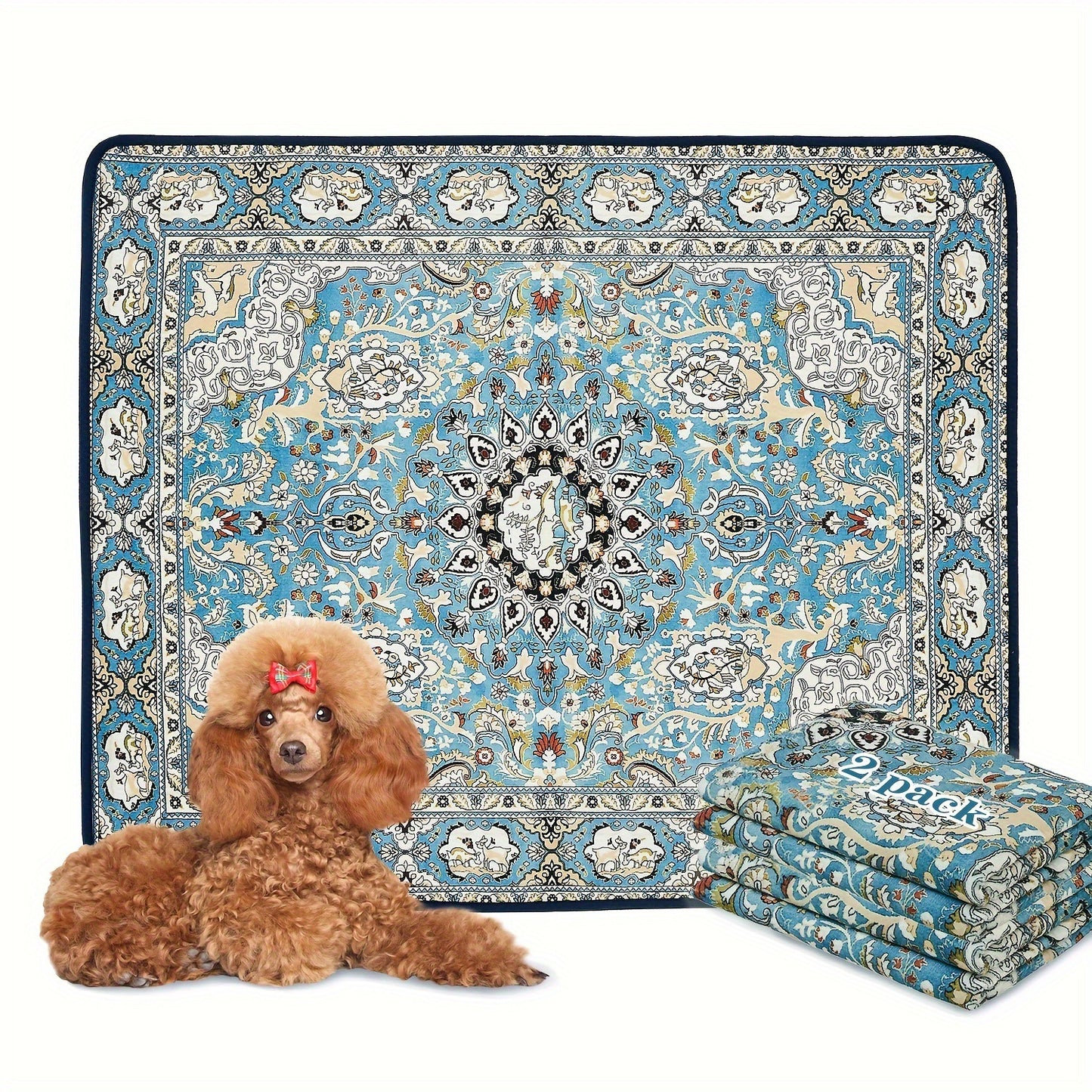 Beldoca™ Boho-Chic Waterproof Small Pet Mat |S-XL| Stain-Resistant & Easy-Care Protective Pad