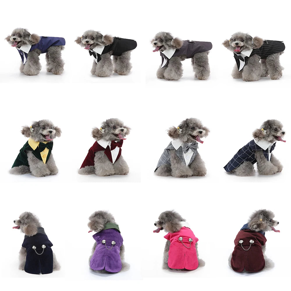 Formal Dog Cat Tuxedo Suit – Elegant Pet Wedding Outfit for Small & Medium Dogs Cats (XS–XL)