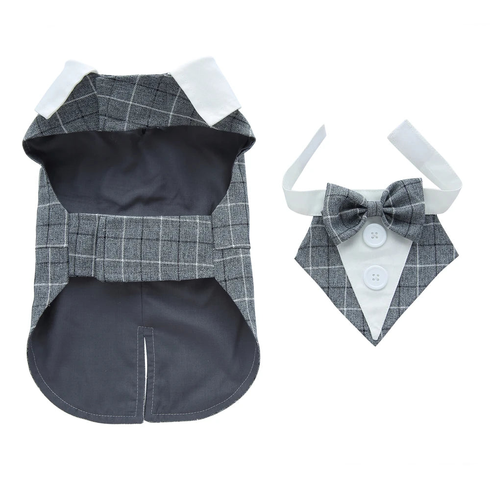 Formal Dog Cat Tuxedo Suit – Elegant Pet Wedding Outfit for Small & Medium Dogs Cats (XS–XL)