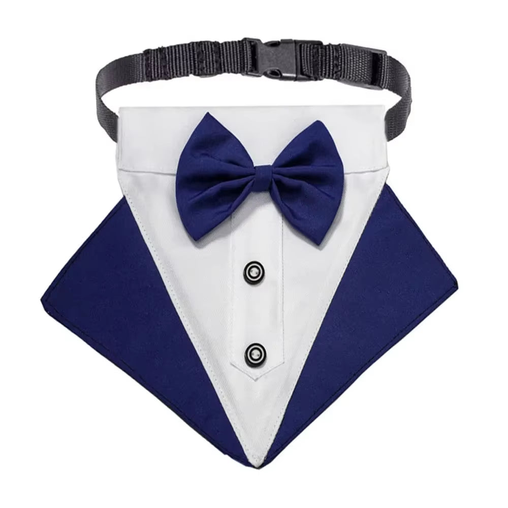Premium Dog Cat Tuxedo Collar with Adjustable Bow Tie for Small & Medium Dogs Cats