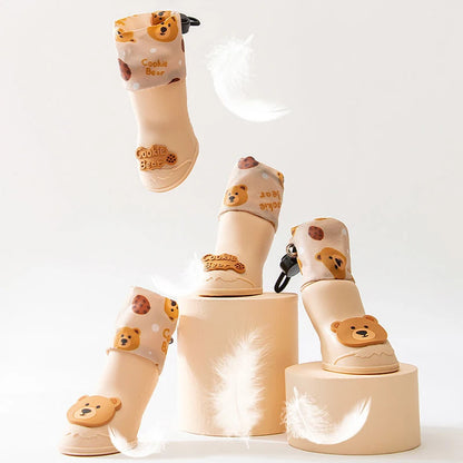 New 4Pcs/Set Waterproof Anti-Slip Dog Shoes – Warm Winter Booties for Small & Medium Dogs