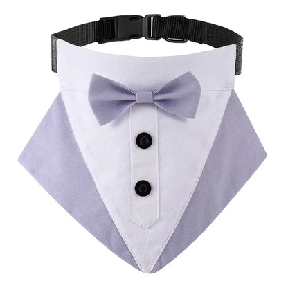 Premium Dog Cat Tuxedo Collar with Adjustable Bow Tie for Small & Medium Dogs Cats