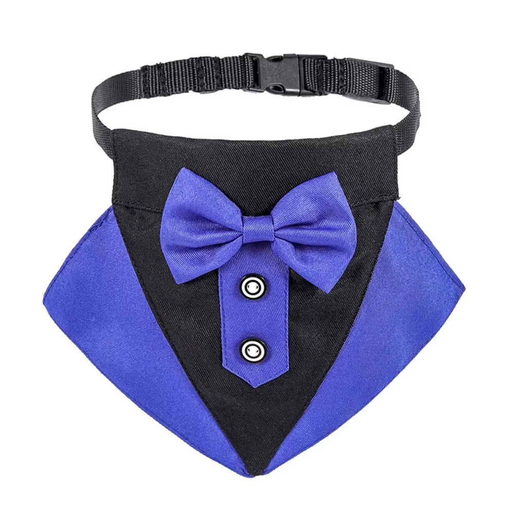 Premium Dog Cat Tuxedo Collar with Adjustable Bow Tie for Small & Medium Dogs Cats